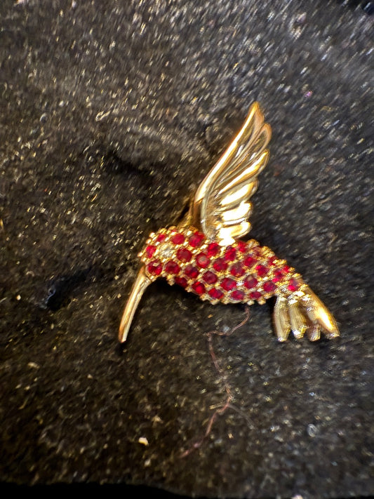 '77 Vtg Avon Hummingbird Set Brooch / Pin