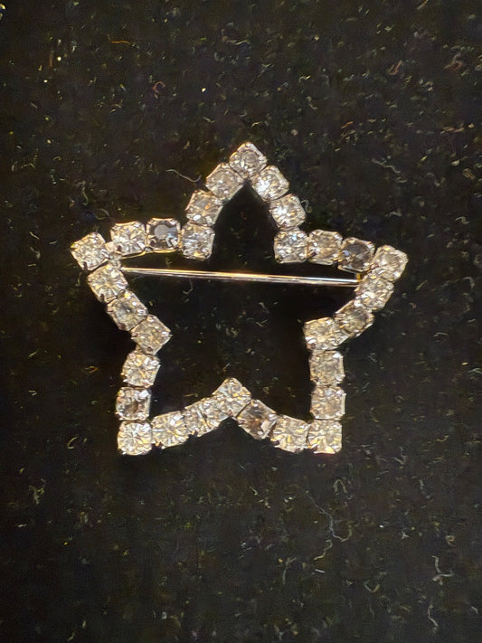 Vtg Avon Rhinestone Star Brooch