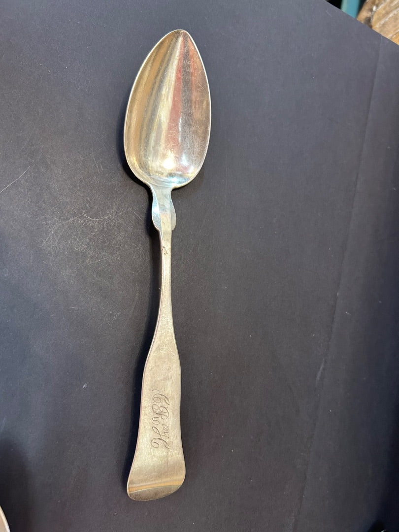 SILVER plate serving spoons