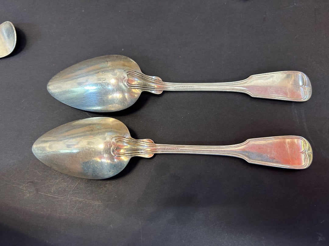 SILVER plate serving spoons
