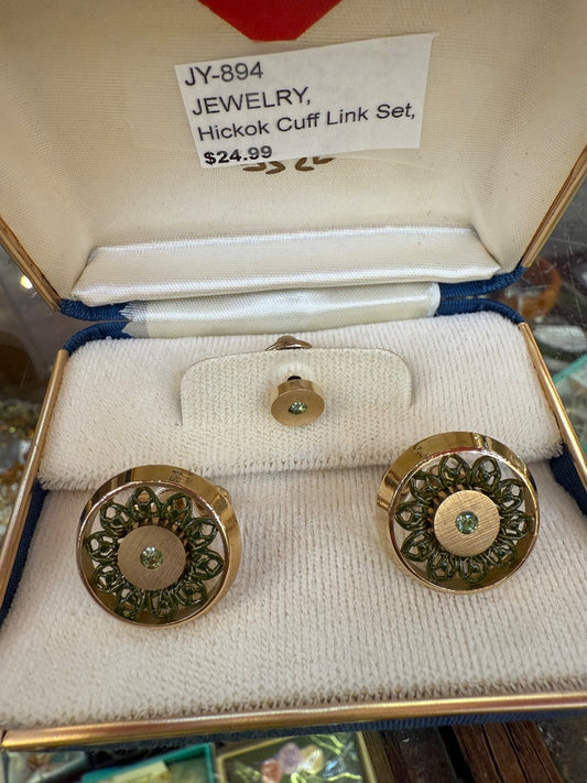 Hickok Cuff Link Set Tie Tack