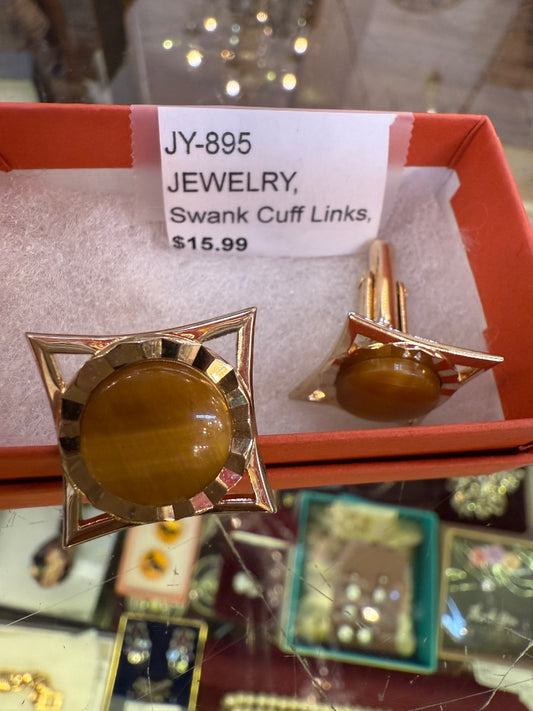 Tiger Eye Swank Cuff Links