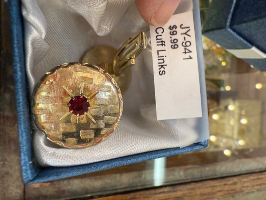 Red  Ruby Red Cuff Links
