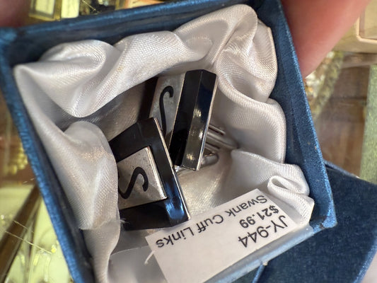 Monogram initial S Swank Cuff Links