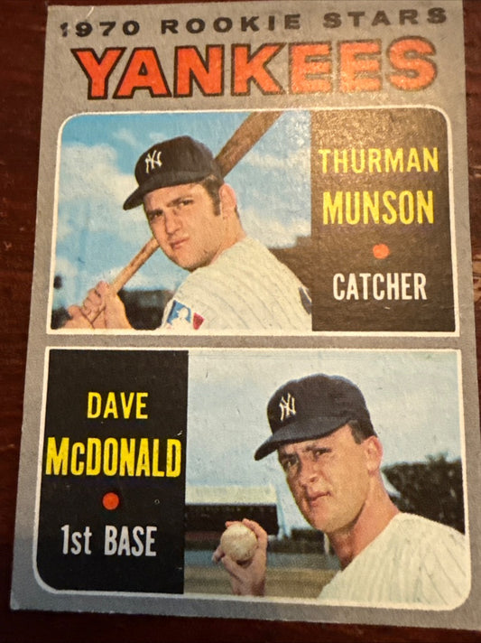 1970 Topps - 1970 Rookie Stars Yankees THURMAN MUNSON, DAVE MCDONALD #189 (RC)