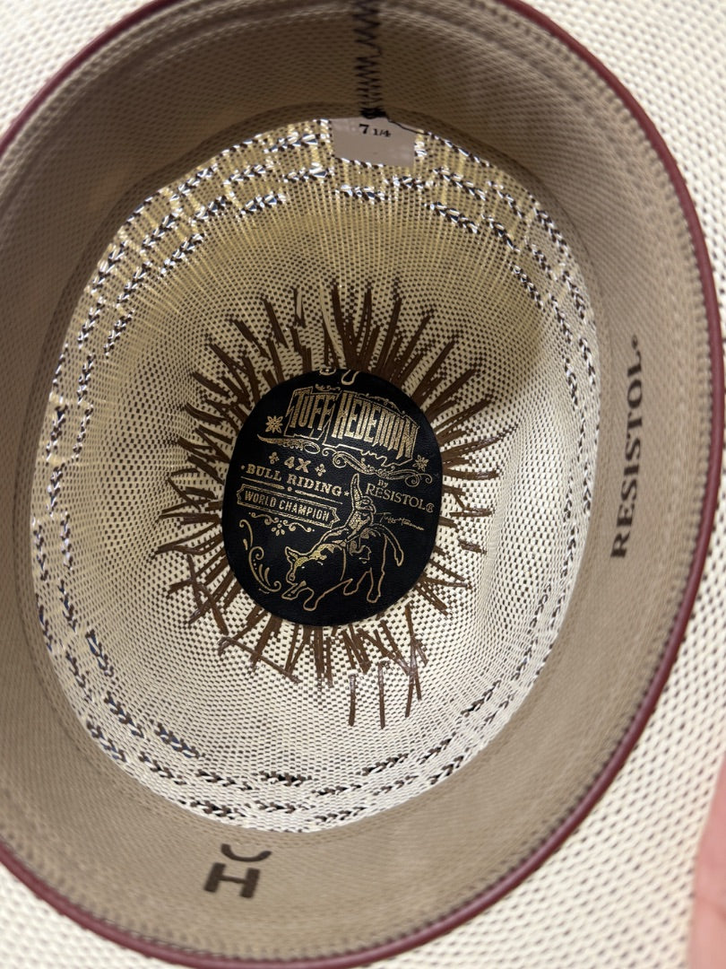 Cream Resistol Cowboy hat Tuff Herman Bull Riding, 7.25
