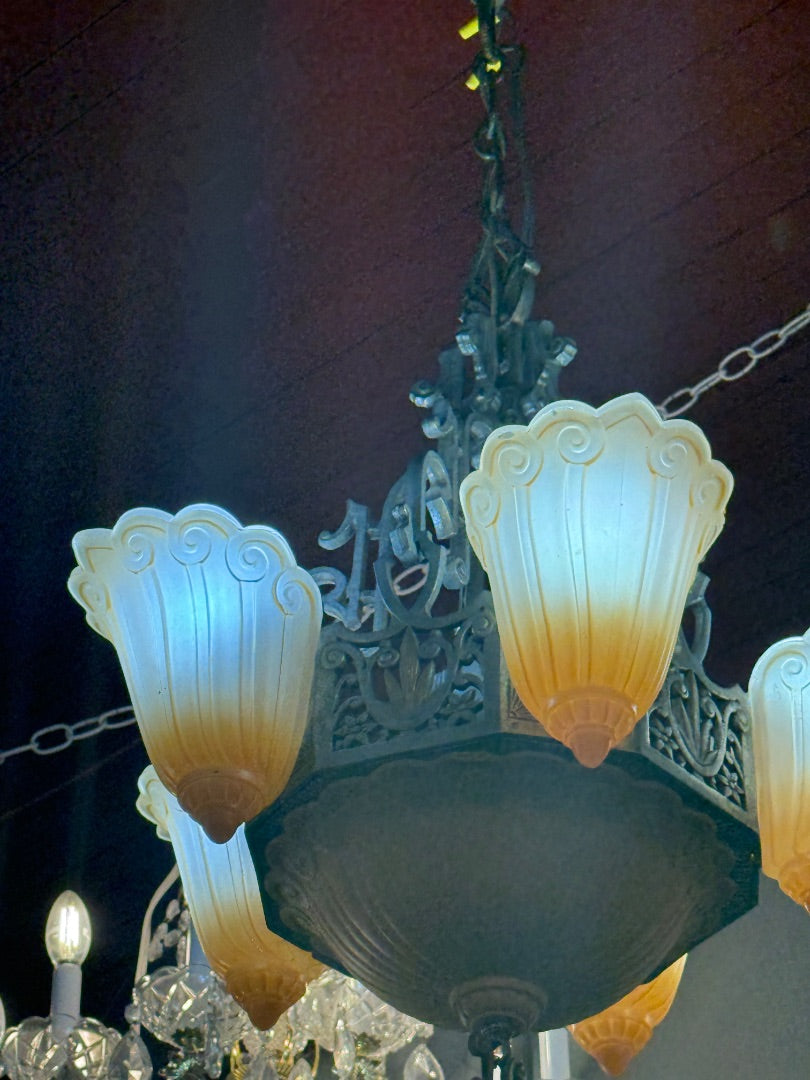 5 Light 1920-30 Slip Shade