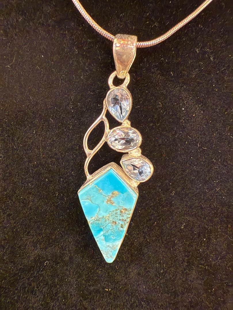 Blue  Sterling Native American necklace