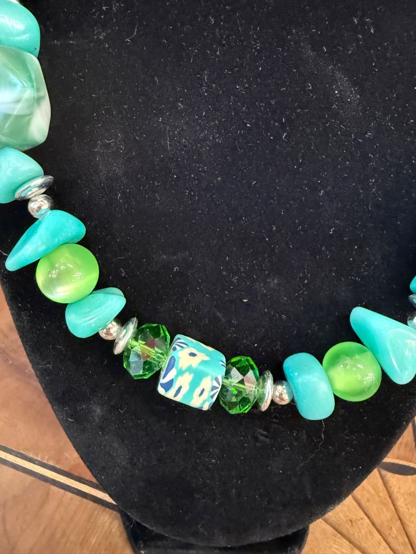 Green Turqoise necklace set
