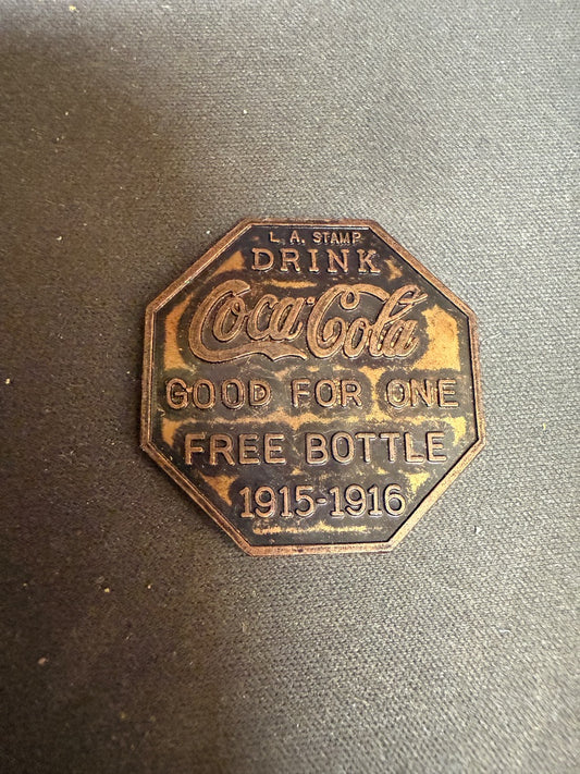1915-1916 Drink Coca Cola CA California Free Drink Token
