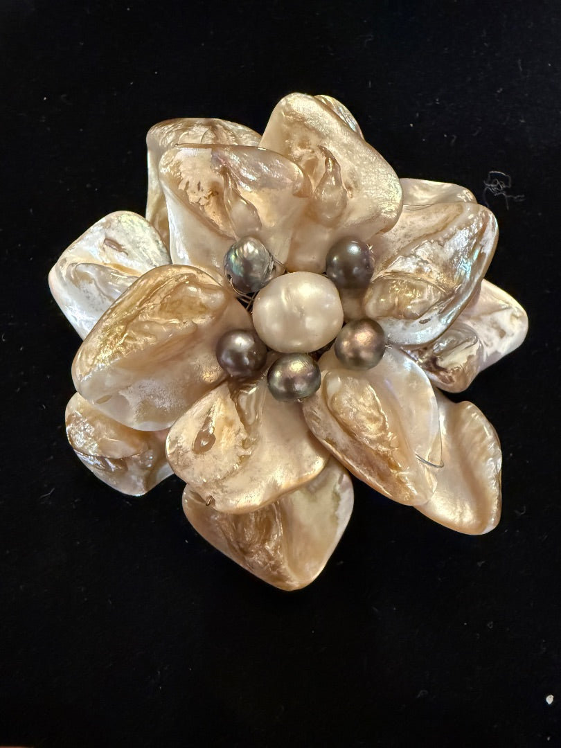 Unsigned Blue Shell Freshwater Pearl