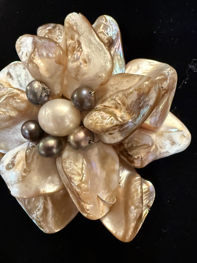 Unsigned Blue Shell Freshwater Pearl