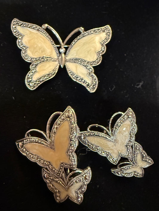 AVON Butterfly Brooch Earring Set