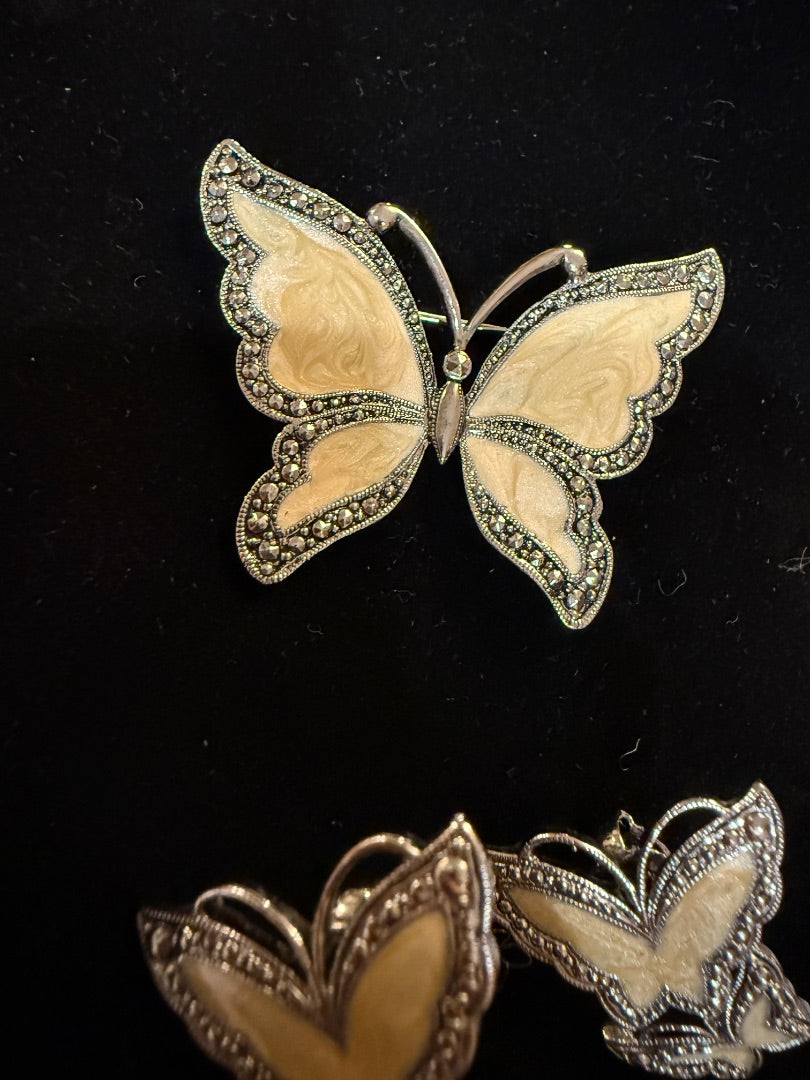 AVON Butterfly Brooch Earring Set