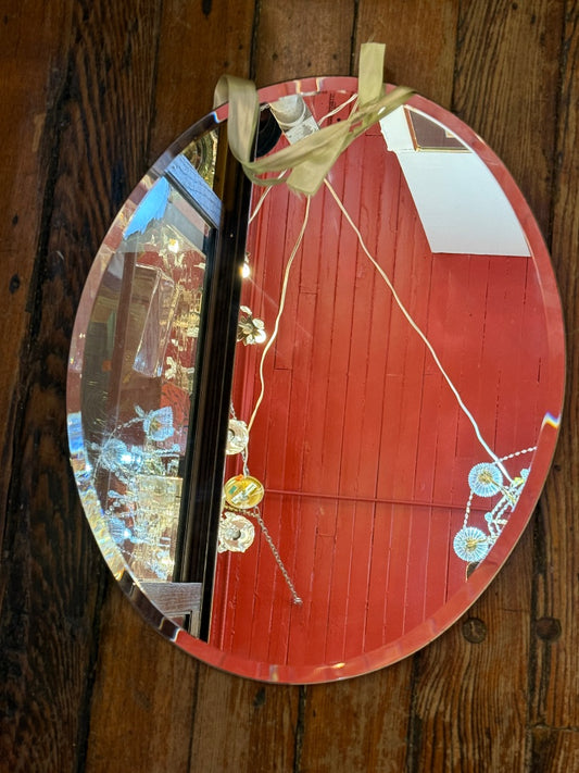 Small Oval Mirror with ribbon