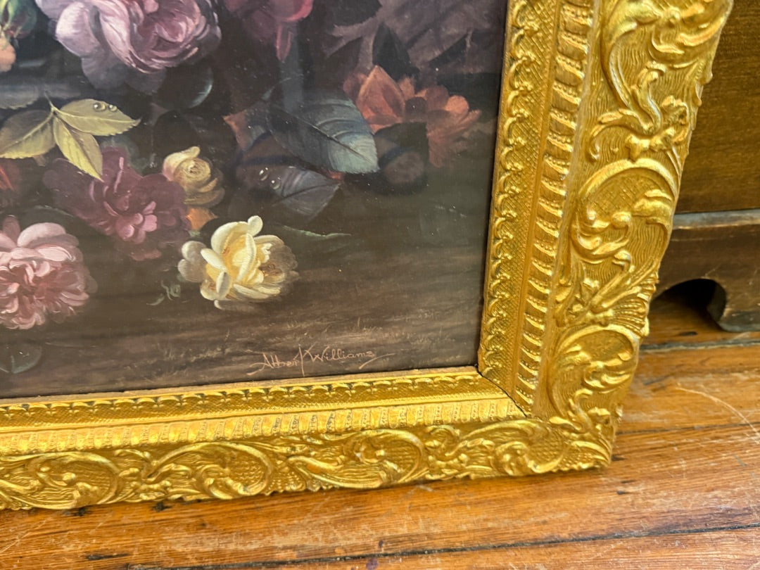 Gold  Antique gold Frame floral print