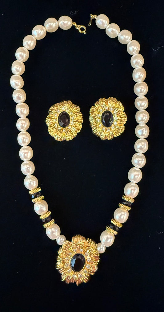 Vintage Kenneth J Lane Avon Necklace earring  set