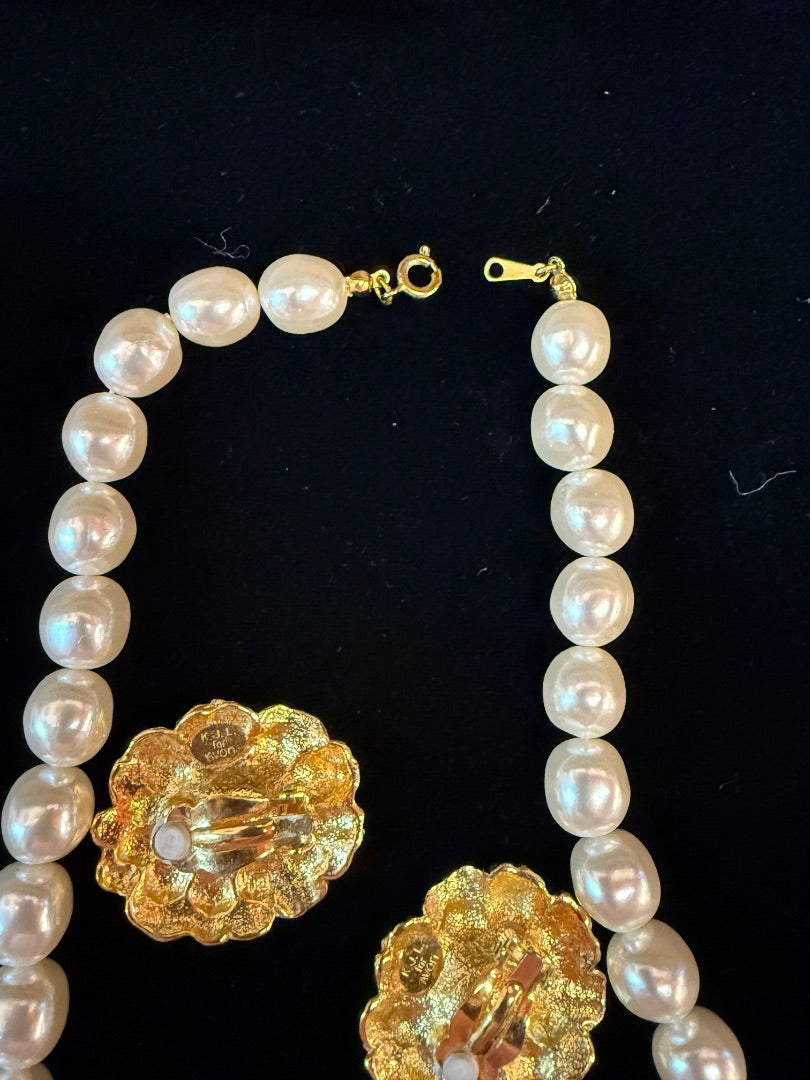 Vintage Kenneth J Lane Avon Necklace earring  set