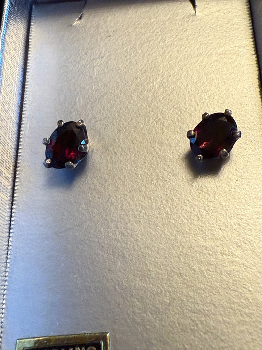 Sterling Garnet Earrings