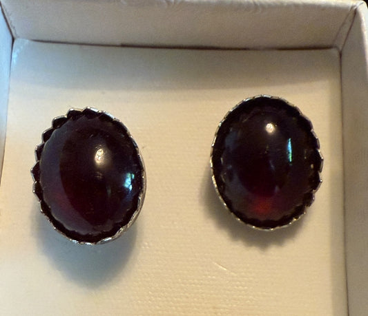 Sterling Garnet Earrings