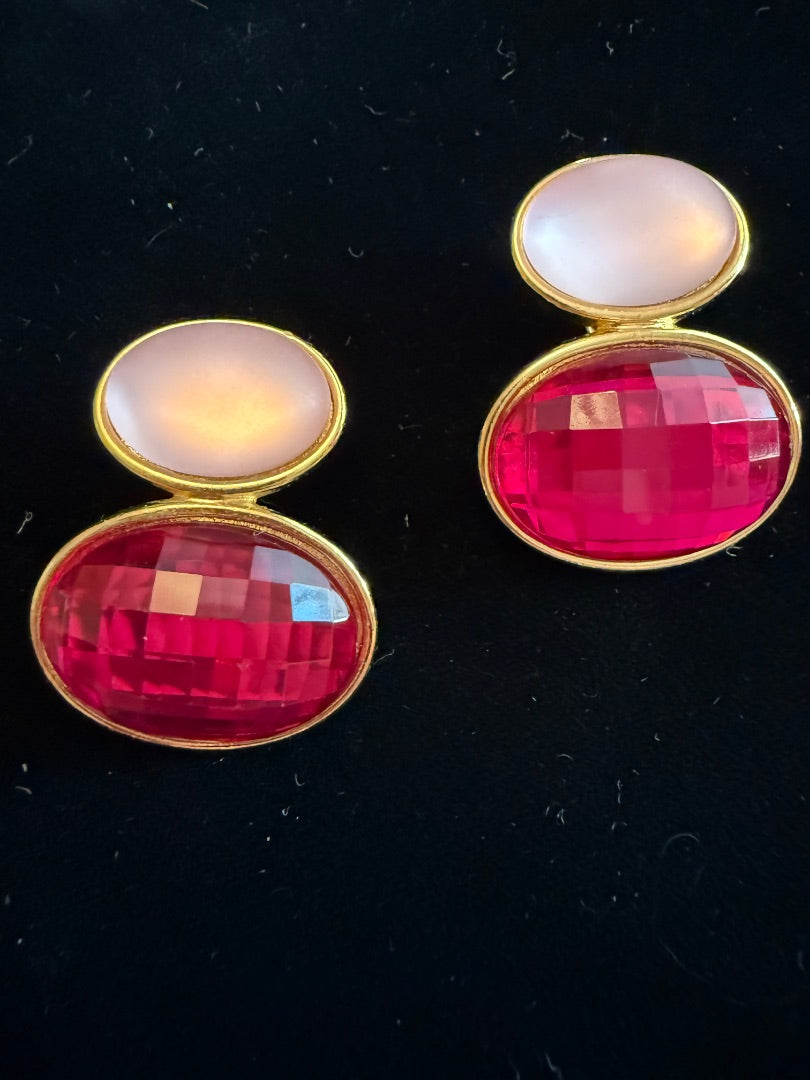 Avon Fushia Clip earrings
