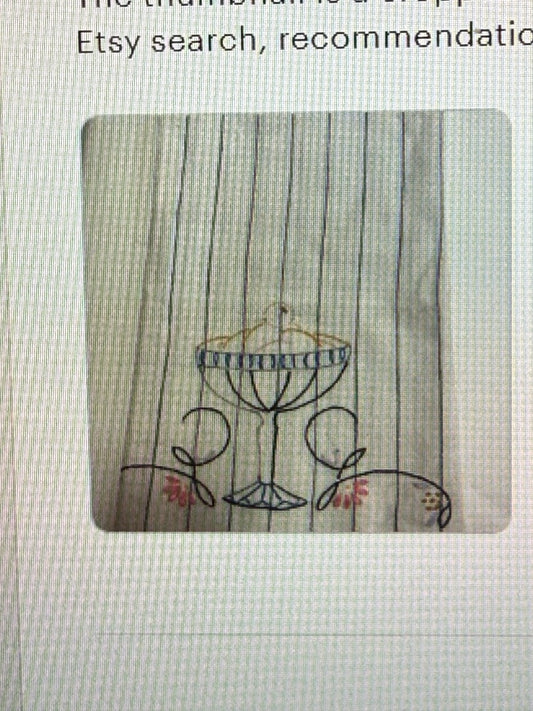 Vintage Pin Striped Kitchen Embroidered Ice Cream Hand Dish Towel
