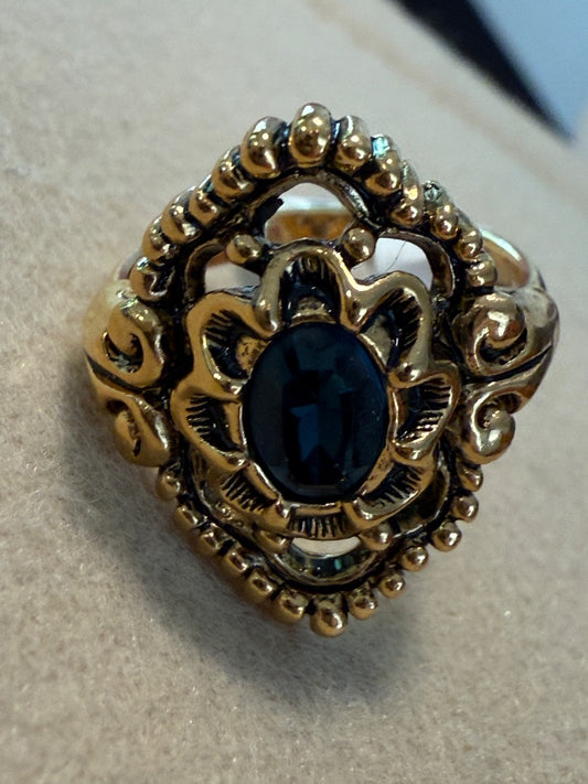 Blue / Gold AVON Blue / Gold AVON Ring, 6.75, 6.75