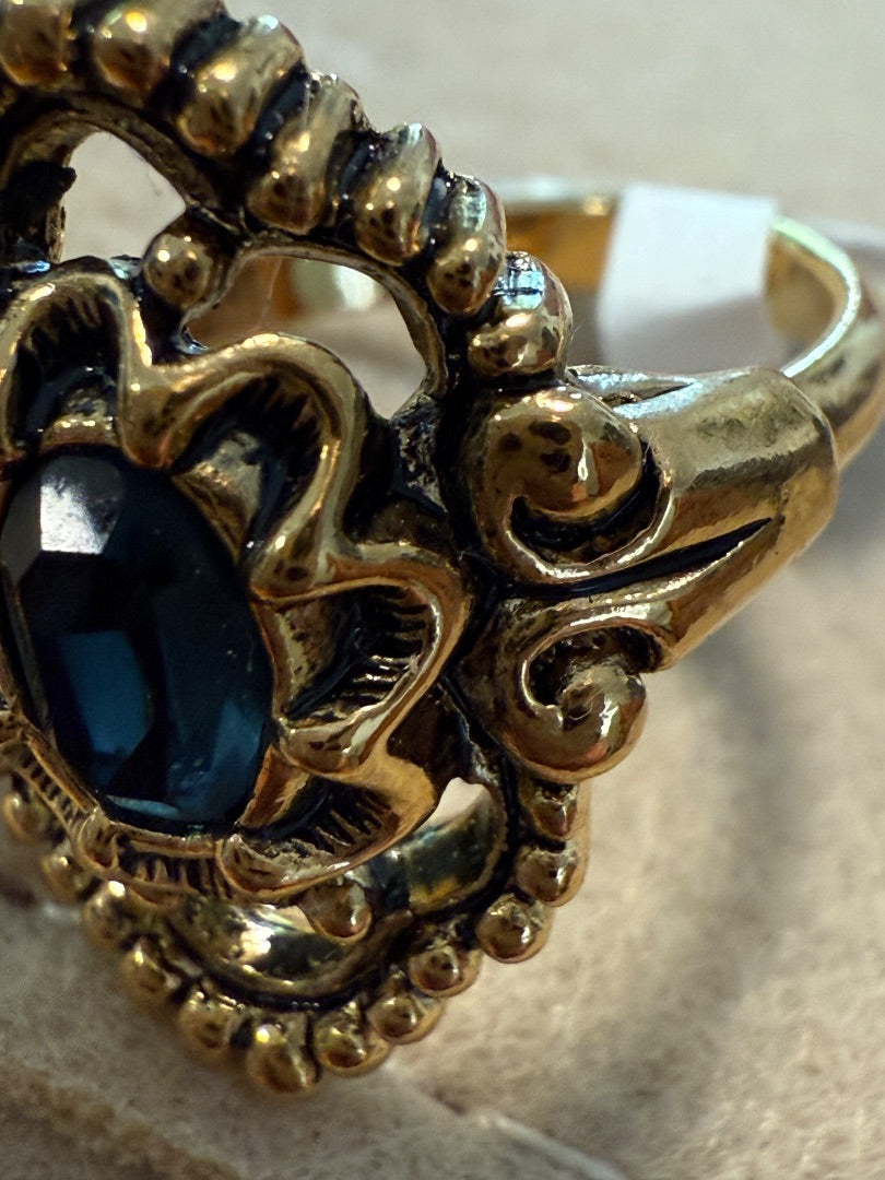 Blue / Gold AVON Blue / Gold AVON Ring, 6.75, 6.75