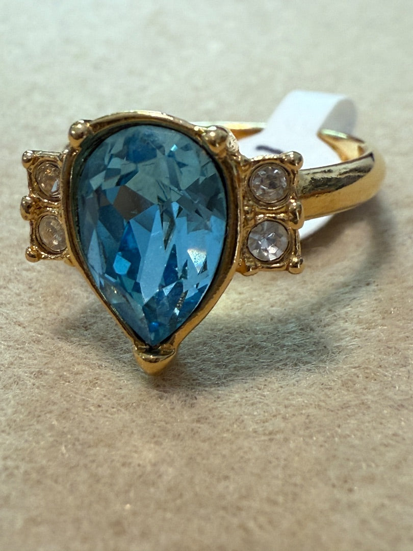 Blue Topaz with Gold Avon Ring, 6.5