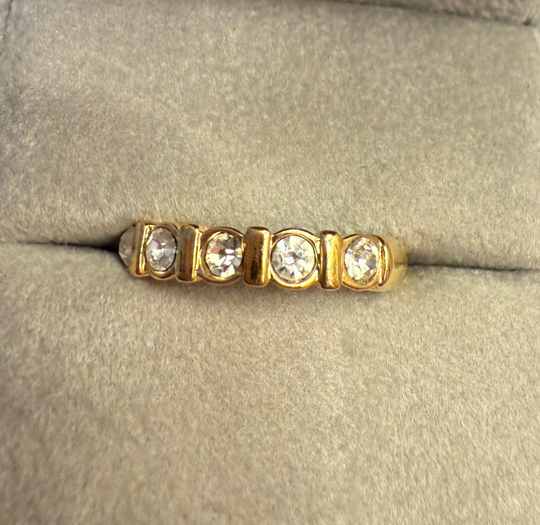 AVON CZ & Gold Ring, 6.75