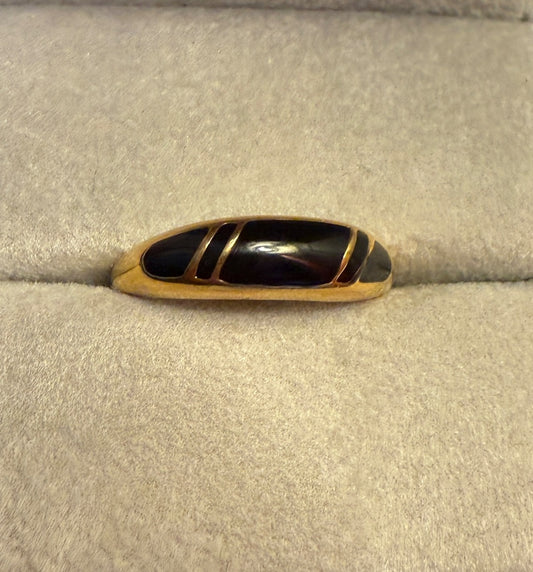 Black AND Gold AVON Ring, 6.75