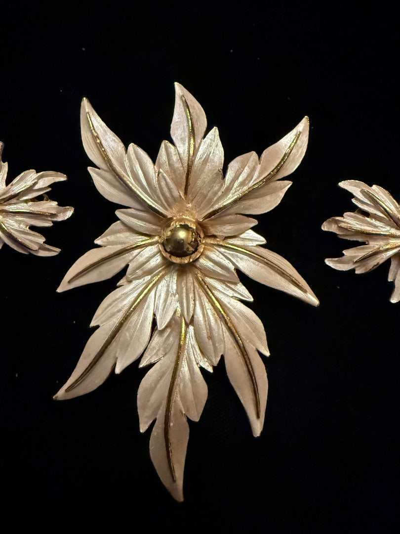 Vintage Park Lane Christmas Brooch and Clip earrings set