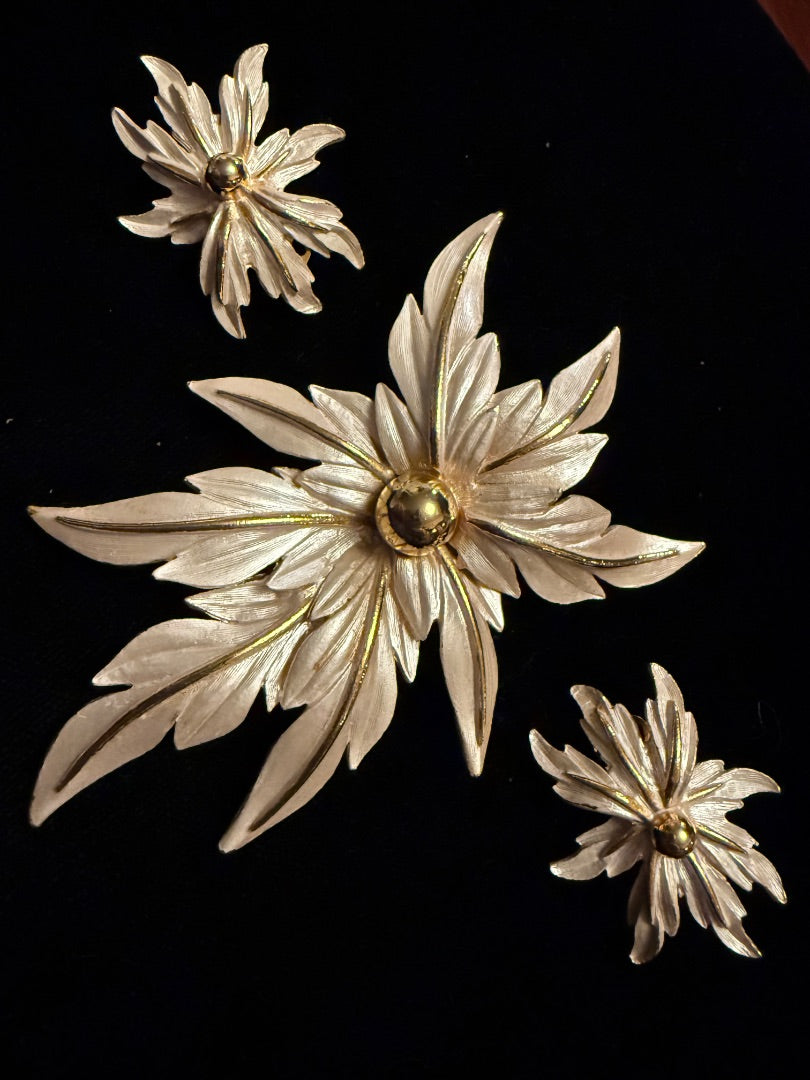 Vintage Park Lane Christmas Brooch and Clip earrings set