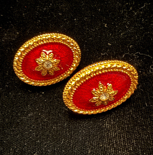 Vintage Avon Red Christmas Clip Earrings