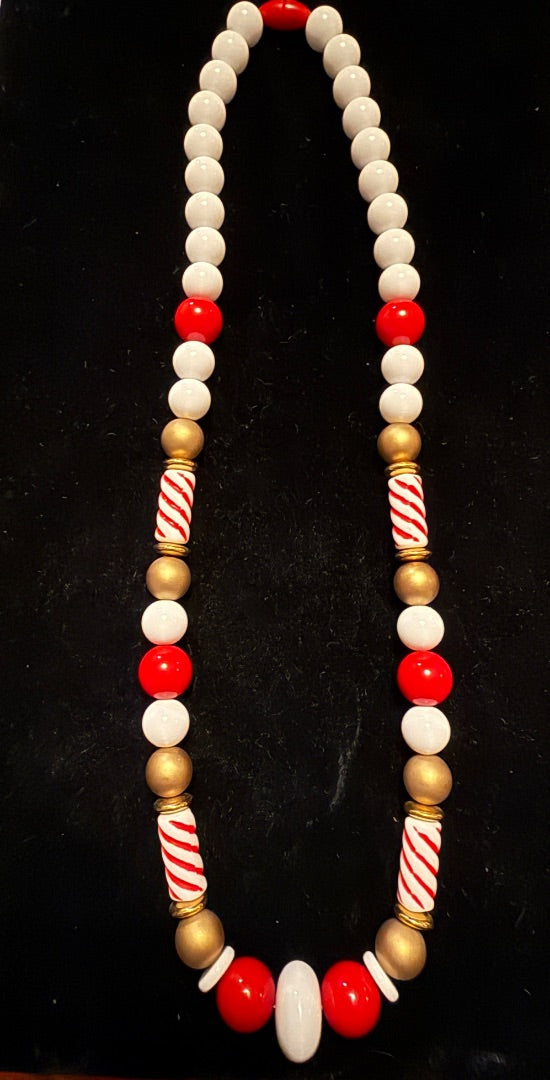 Vintage Avon Christmas Candy Cane 1990 Necklace