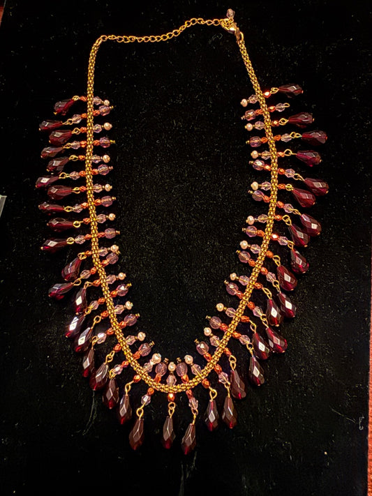 Amethyst beaded necklace