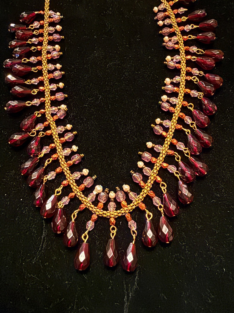 Amethyst beaded necklace