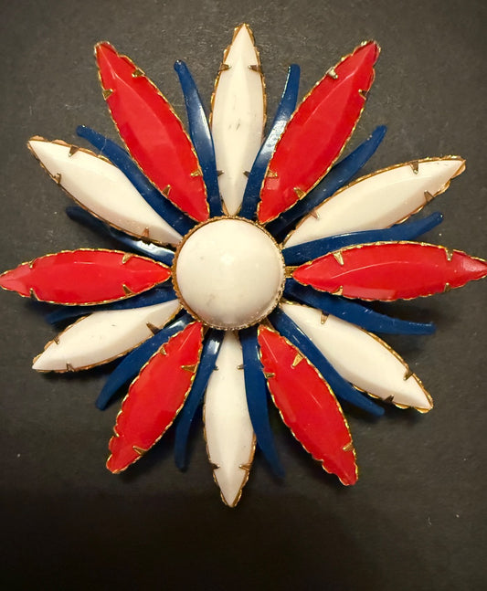 Patriotic Floral Brooch