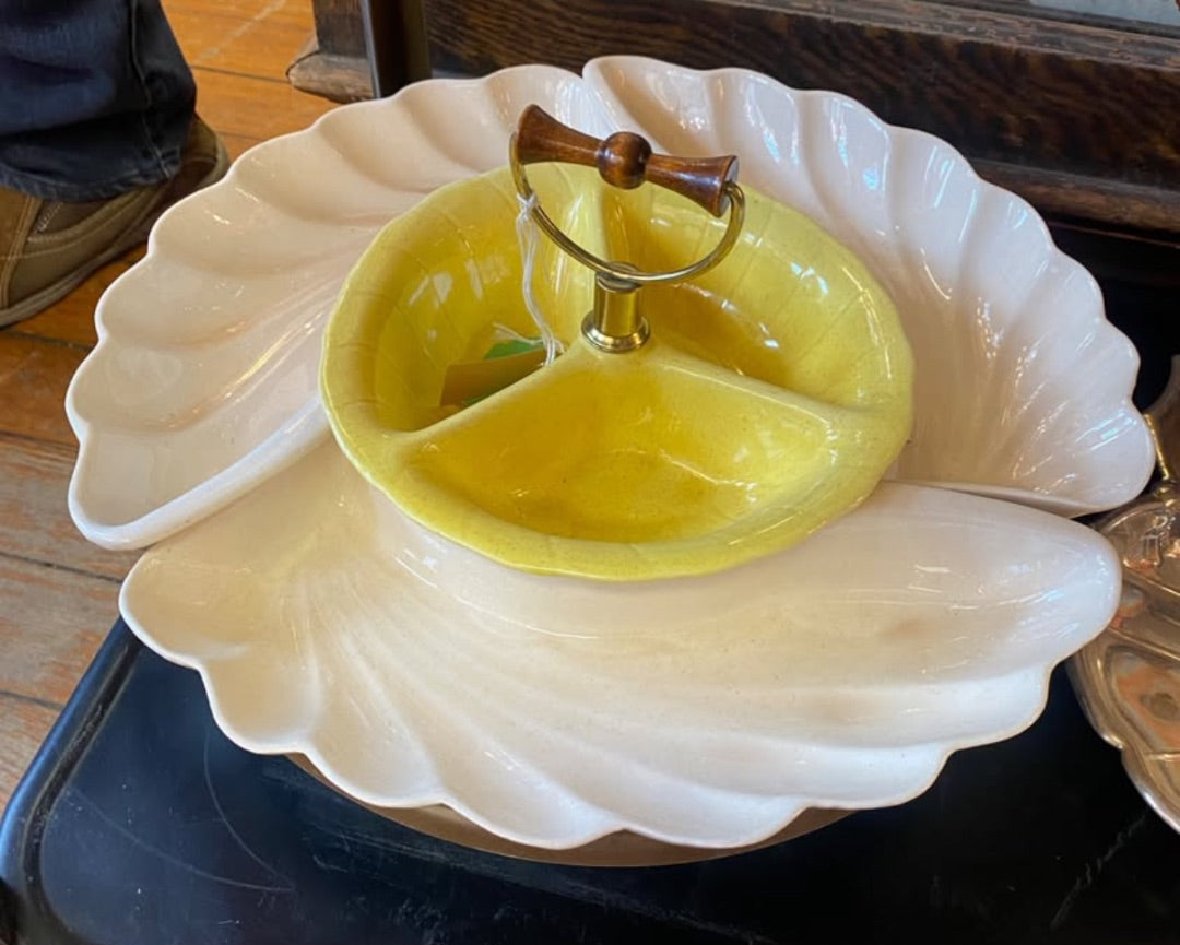 MCM Lane Serving Dish yellow cream