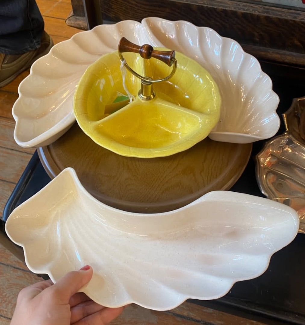 MCM Lane Serving Dish yellow cream