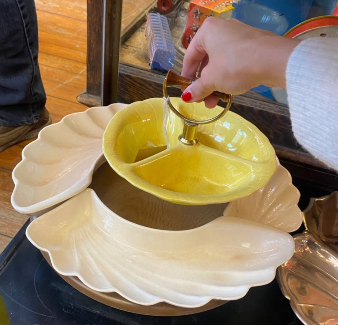 MCM Lane Serving Dish yellow cream