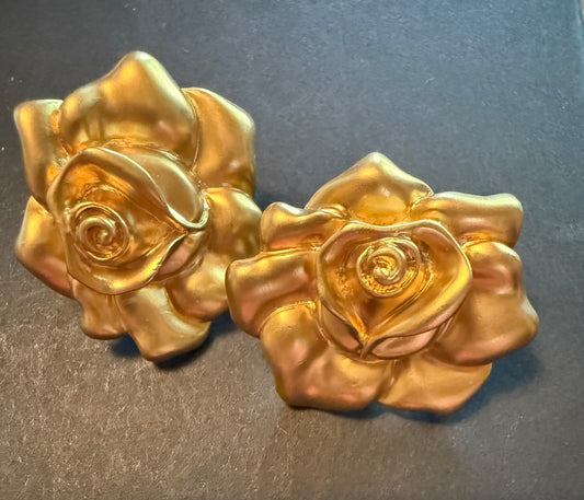 1993 Vintage Rose Clip Earrings