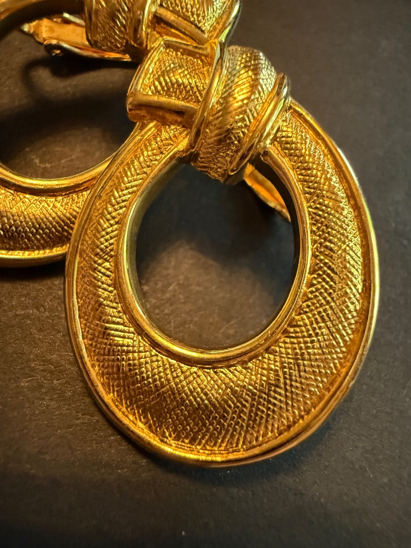 1990 Ribbon Clip Earrings