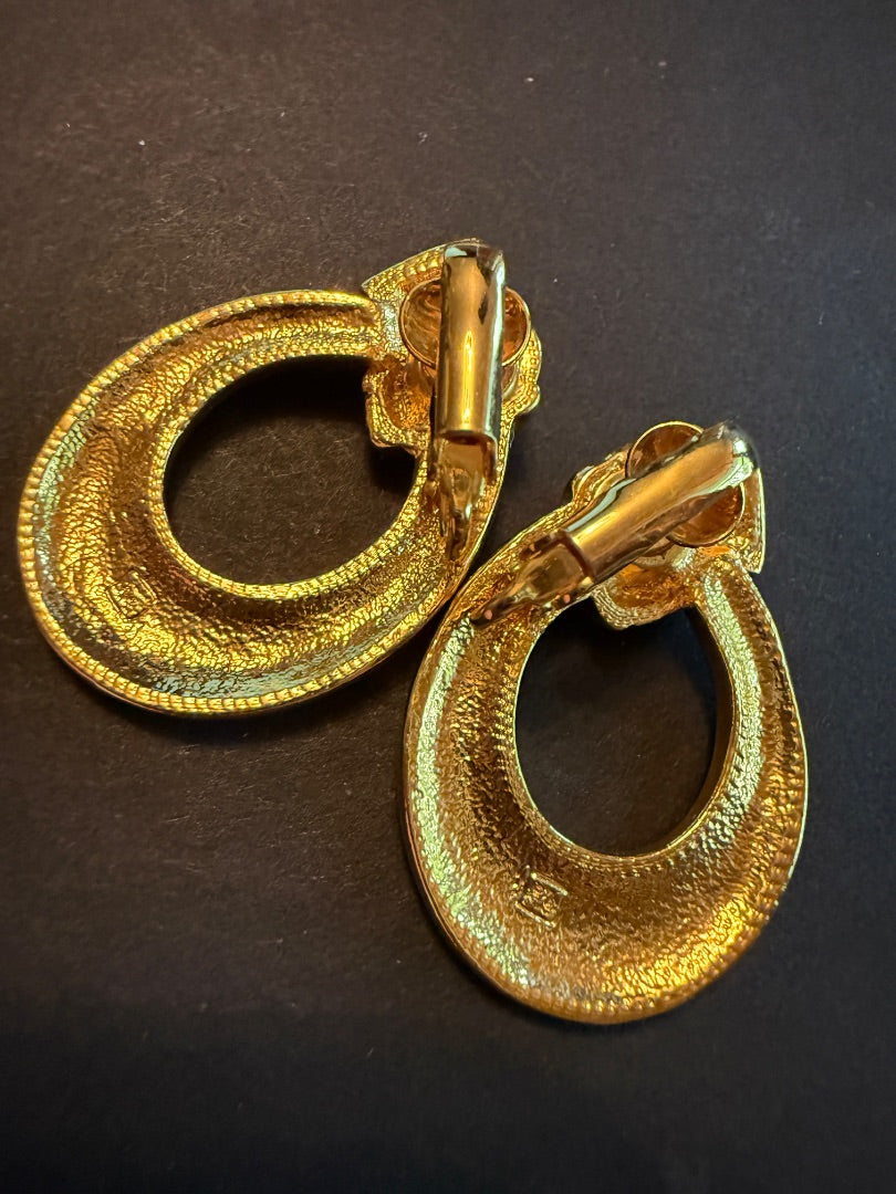 1990 Ribbon Clip Earrings