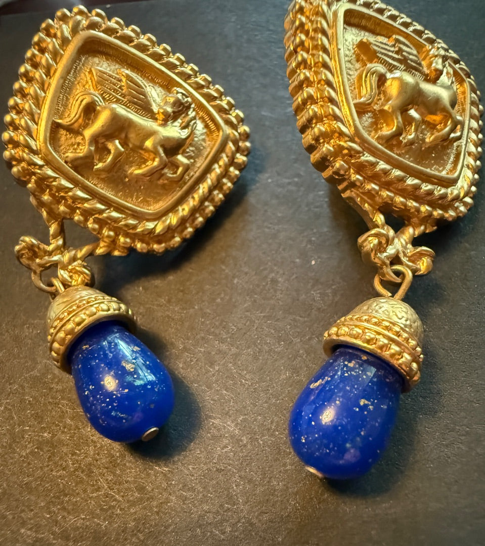 1980's Pegasus  Clip Earrings