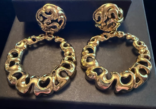 Large Circle Hoop Clip Earrings