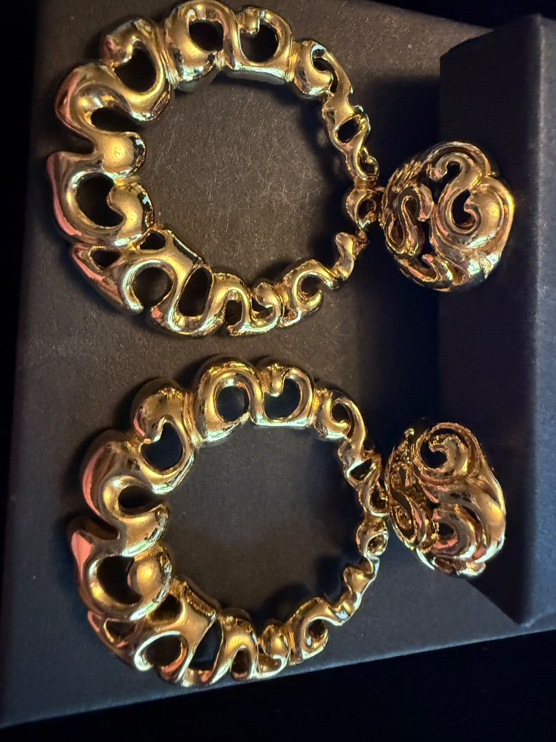 Large Circle Hoop Clip Earrings