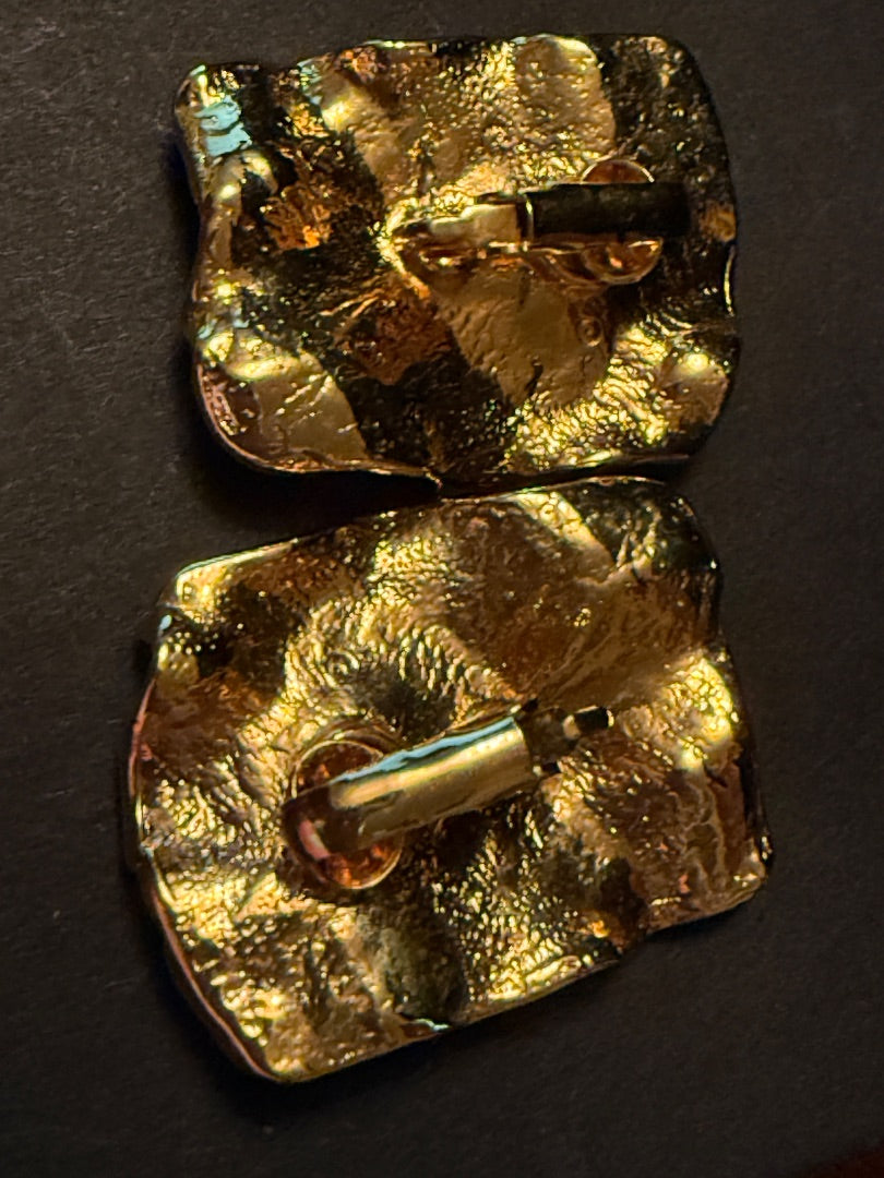 Avon Gold Mod Clip Earrings