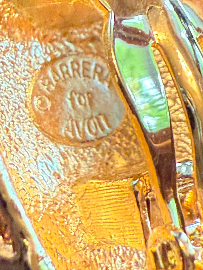 Avon Jose Barberra Gold Clip Earrings