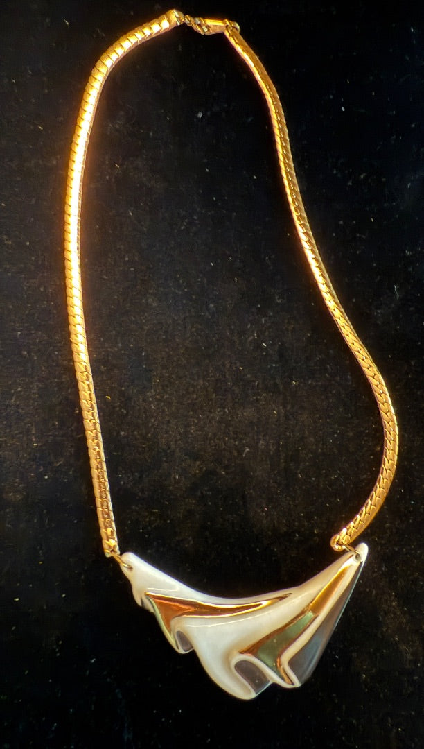 1987 Gold Cream BrownNecklace